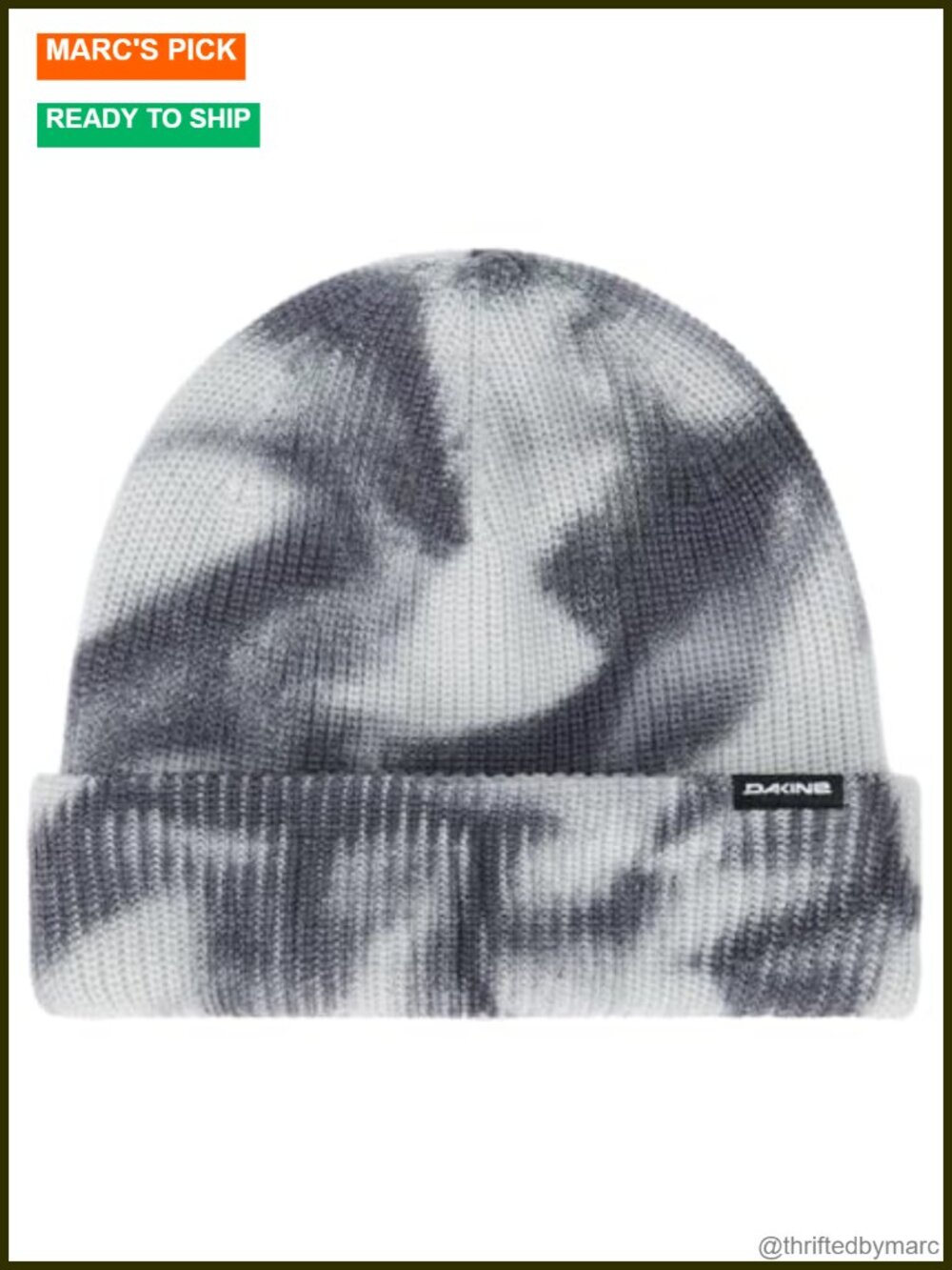 Tie-Dye Rib Knit Cuffed Beanie Classic Fit Winter Hat